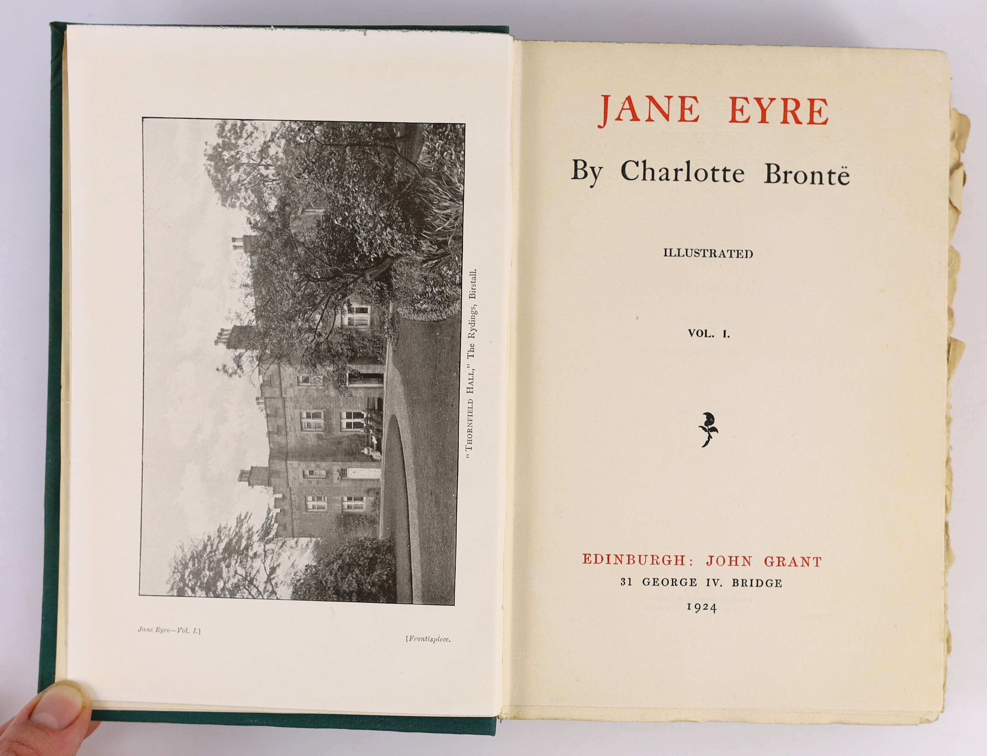 Bronte, Charlotte, Emily and Anne - Works. - ‘’Novels of the Sisters Bronte.’’ - 12 vols, the Thornton edition, edited by Temple Scott, illustrated with 67 plates, original cloth gilt, Edinburgh, 1924